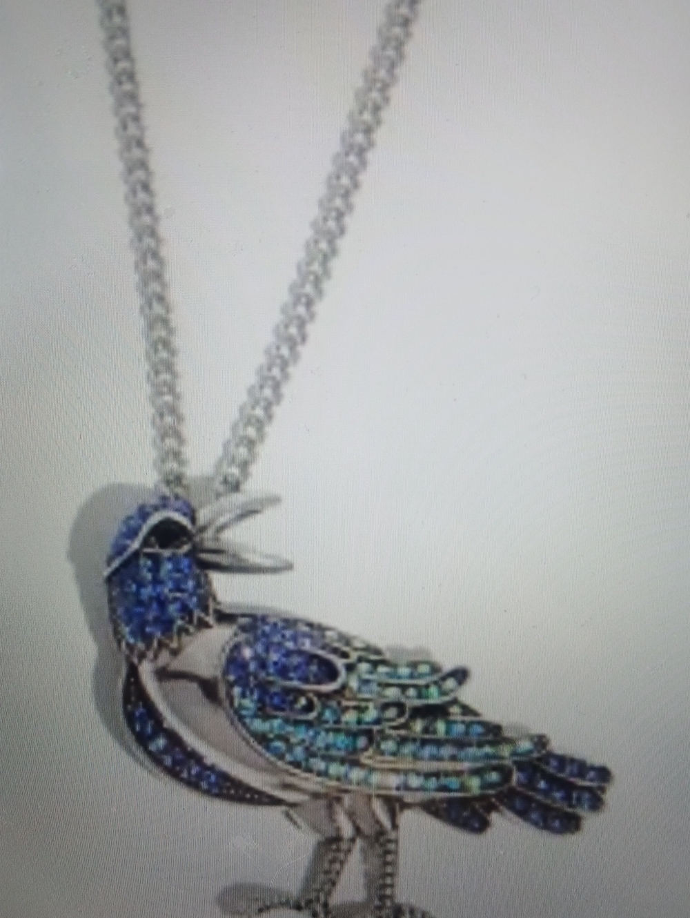 Blue Crystal Parrot Pendant Necklace - Women's Jewelry